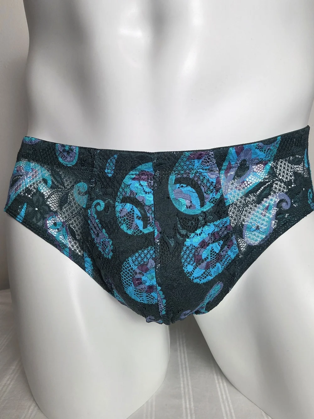 Cosabella Men's Printed Briefs - Teal & Black